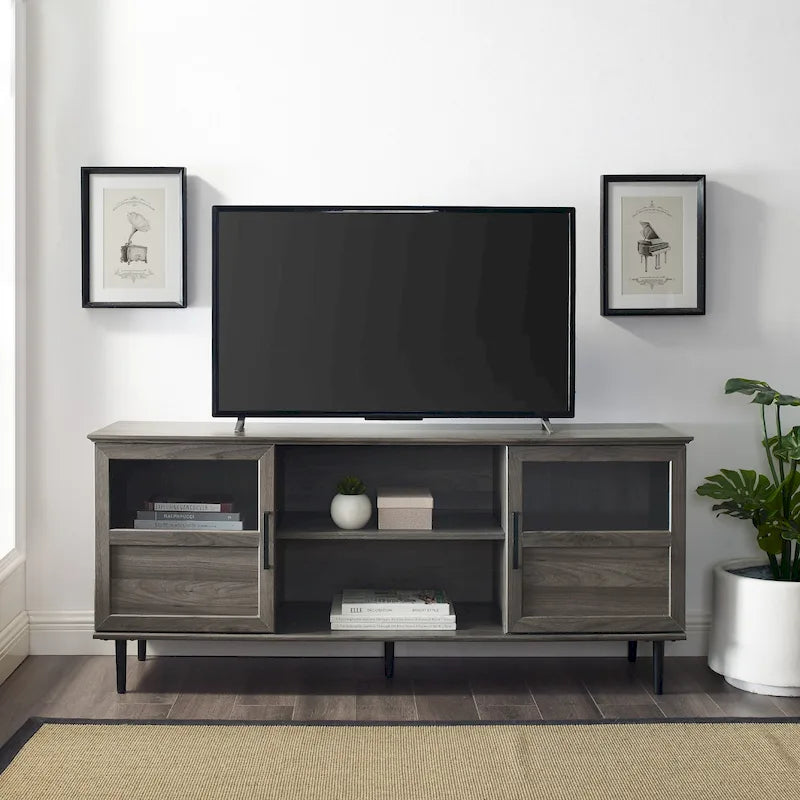 Meuble TV double porte de 58 pouces de type fendu