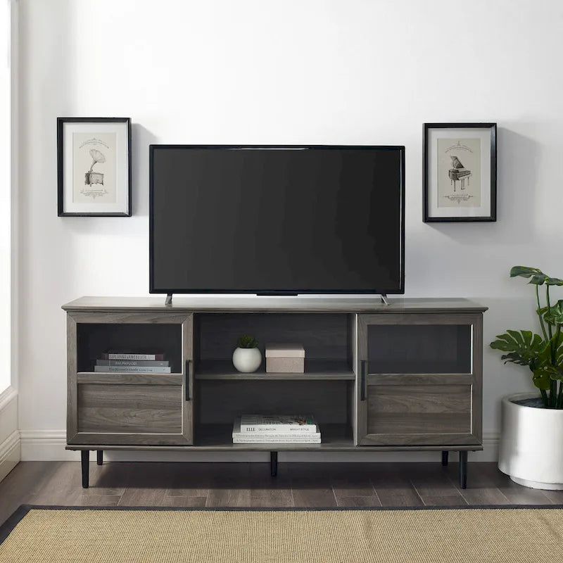 Meuble TV double porte de 58 pouces de type fendu