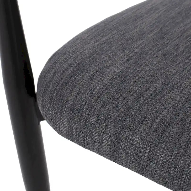 Chaises de salle à manger en fer forgé et tissu (deux chaises par lot).