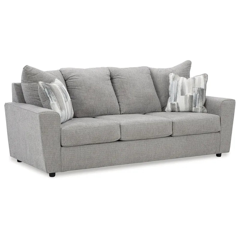 Ensemble de mobilier rembourré gris quatre pièces - 86 cm de large x 38 cm de profondeur x 39 cm de haut