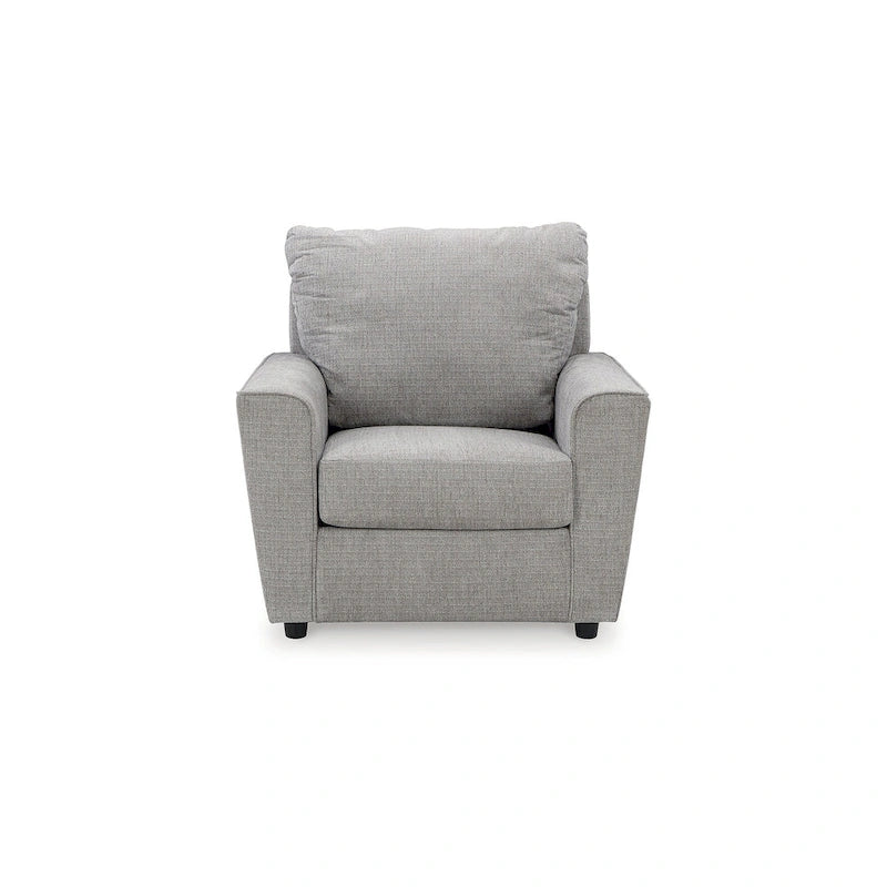 Ensemble de mobilier rembourré gris quatre pièces - 86 cm de large x 38 cm de profondeur x 39 cm de haut