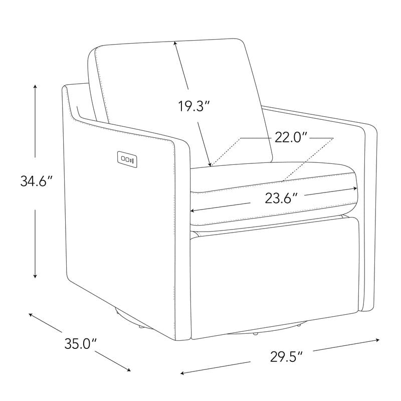 Fauteuil pivotant électrique avec repose-pieds et fonction d'inclinaison