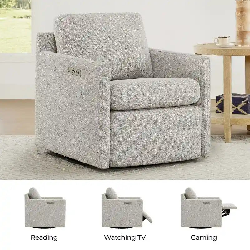 Fauteuil pivotant électrique avec repose-pieds et fonction d'inclinaison