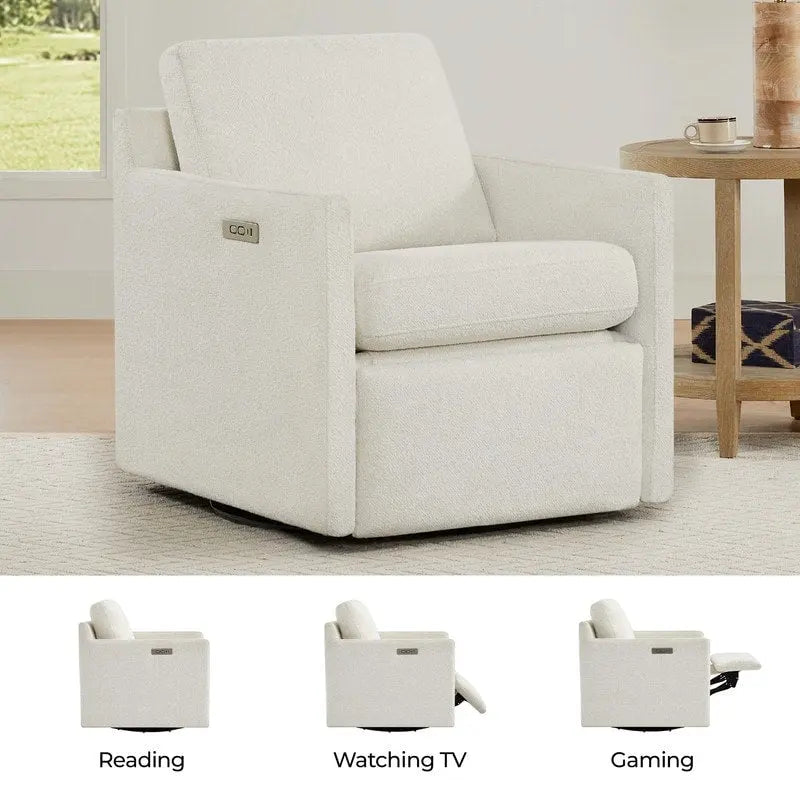Fauteuil pivotant électrique avec repose-pieds et fonction d'inclinaison