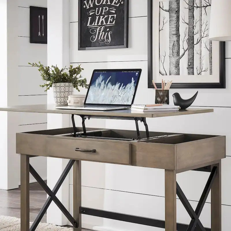 Bureau réglable en hauteur avec station de recharge