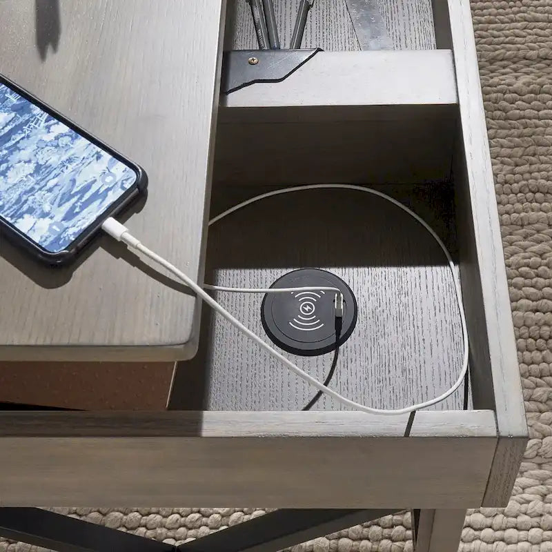 Bureau réglable en hauteur avec station de recharge