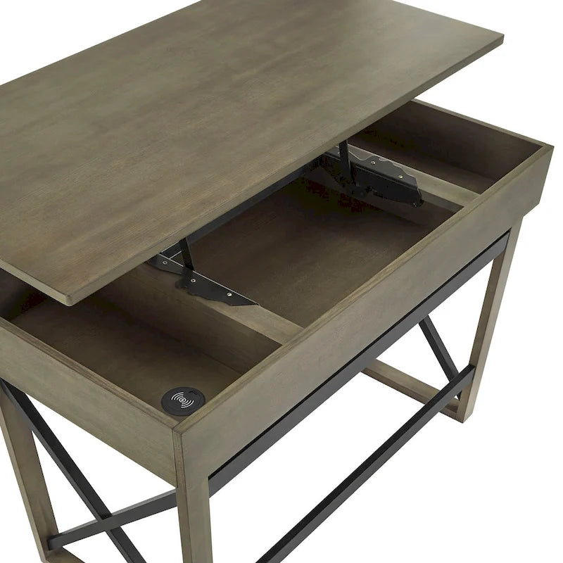 Bureau réglable en hauteur avec station de recharge
