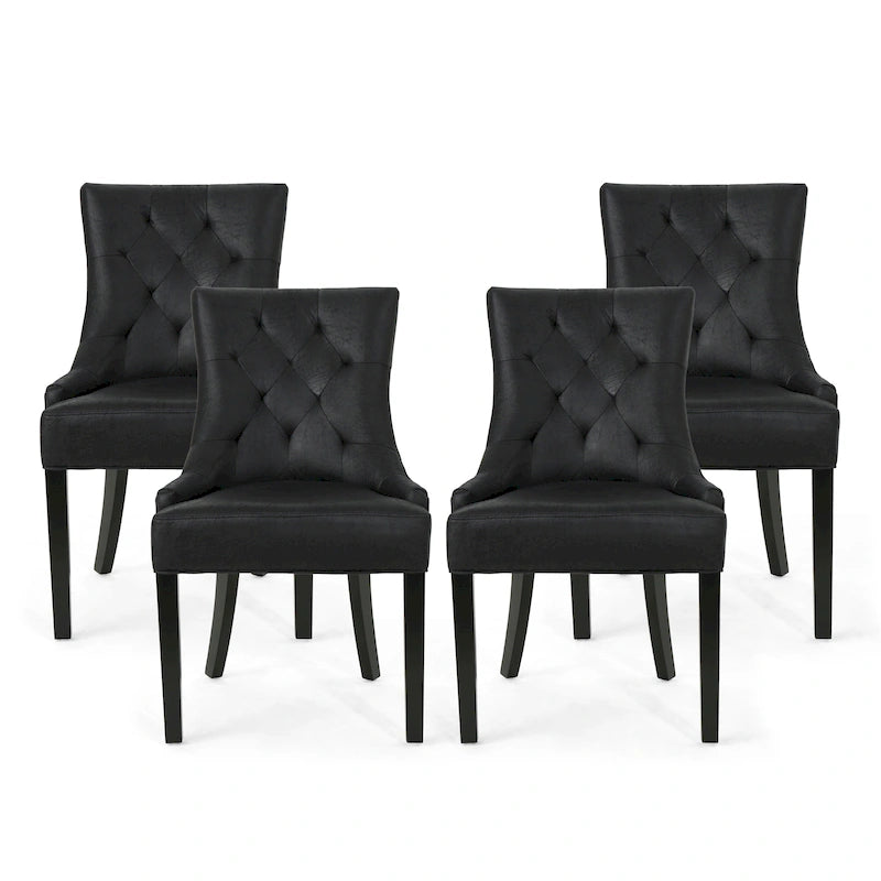Chaises de salle à manger capitonnées modernes (ensemble de 4).