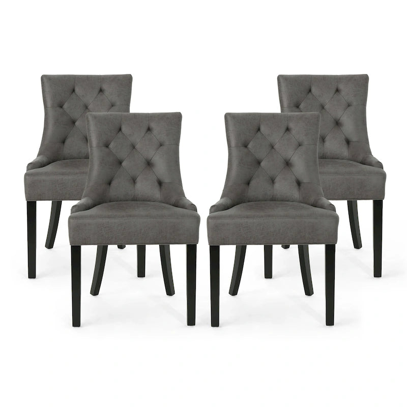 Chaises de salle à manger capitonnées modernes (ensemble de 4).