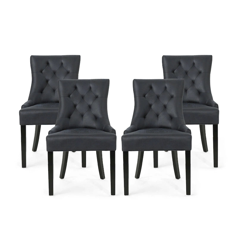 Chaises de salle à manger capitonnées modernes (ensemble de 4).