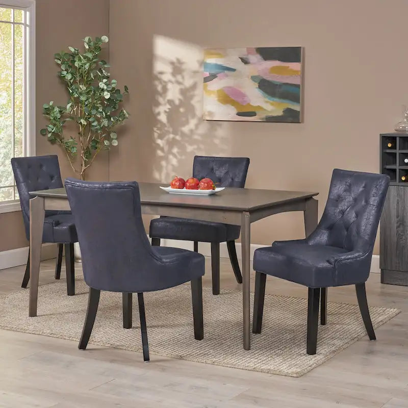 Chaises de salle à manger capitonnées modernes (ensemble de 4).