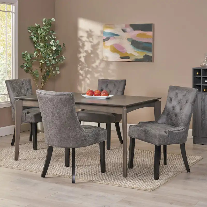 Chaises de salle à manger capitonnées modernes (ensemble de 4).