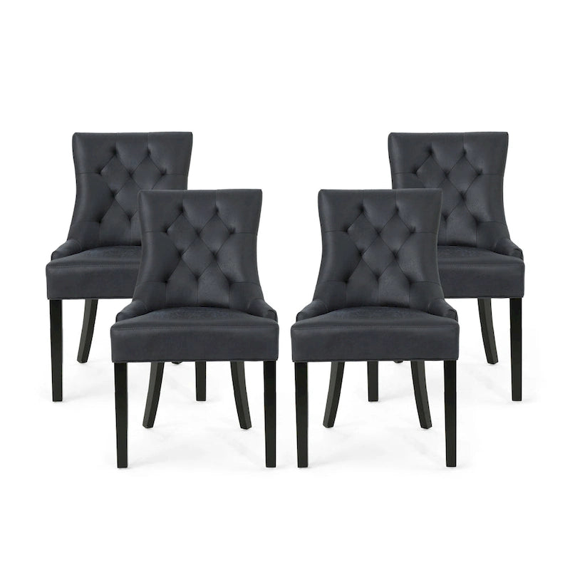 Chaises de salle à manger capitonnées modernes (ensemble de 4).
