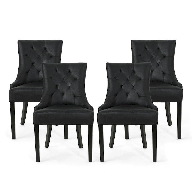 Chaises de salle à manger capitonnées modernes (ensemble de 4).