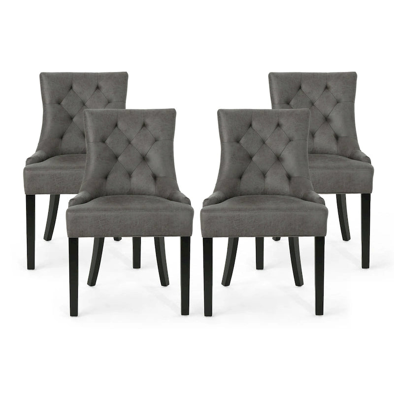 Chaises de salle à manger capitonnées modernes (ensemble de 4).