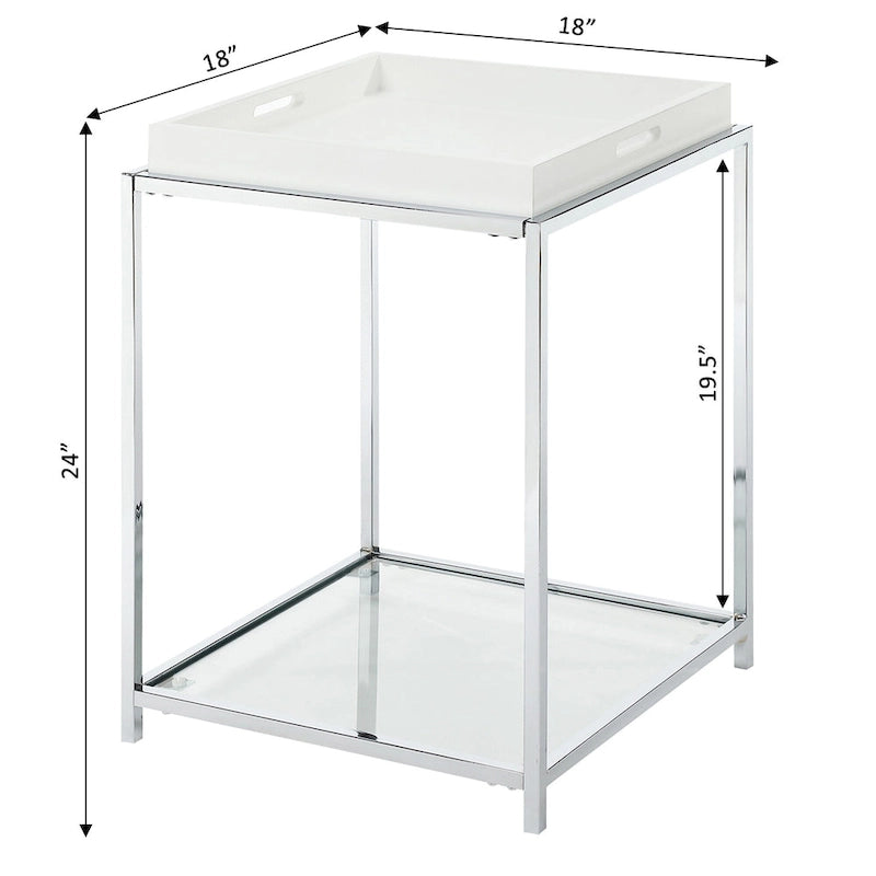 Table d'appoint Palm Beach avec étagères et plateau amovible