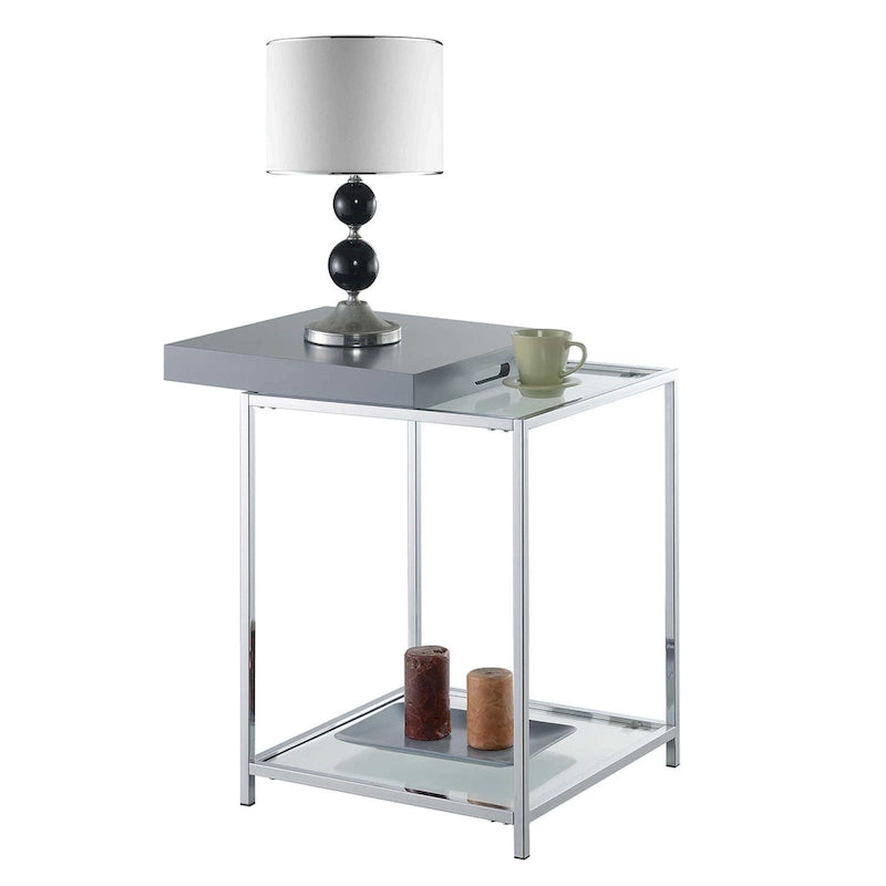 Table d'appoint Palm Beach avec étagères et plateau amovible