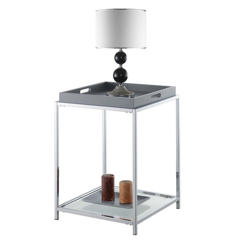 Table d'appoint Palm Beach avec étagères et plateau amovible