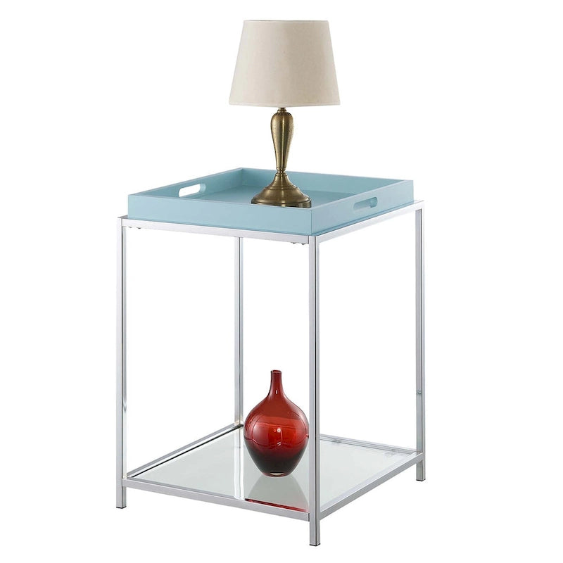 Table d'appoint Palm Beach avec étagères et plateau amovible