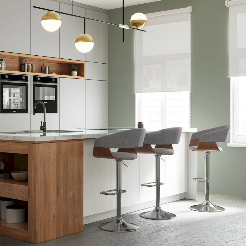 Tabouret de bar pivotant réglable de 84 cm, style médiéval-moderne