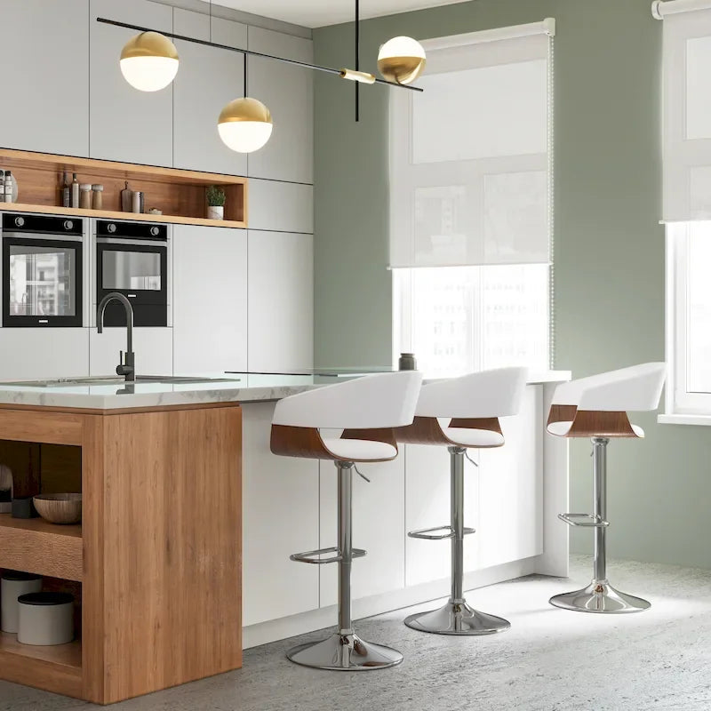 Tabouret de bar pivotant réglable de 84 cm, style médiéval-moderne