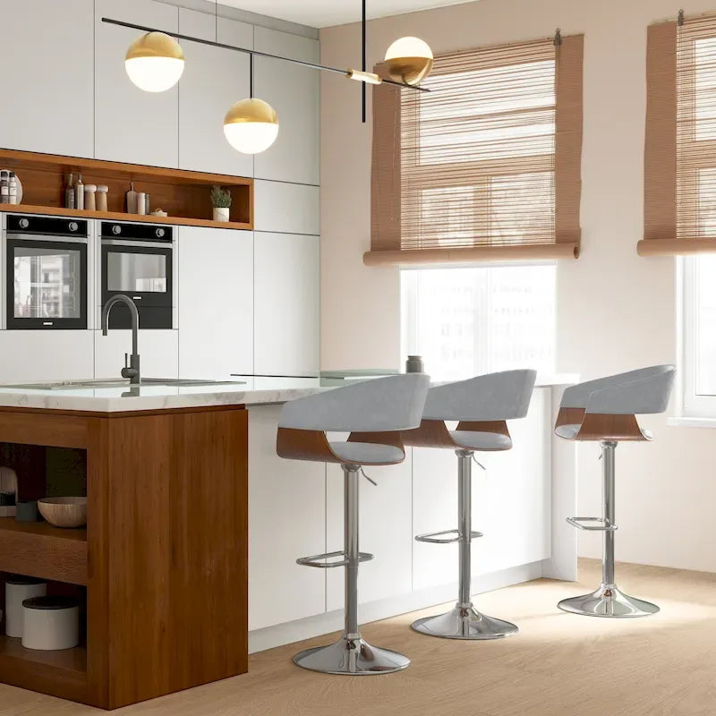 Tabouret de bar pivotant réglable de 84 cm, style médiéval-moderne