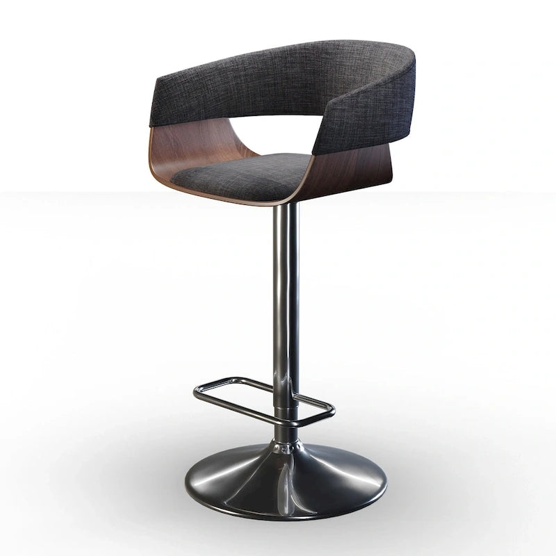 Tabouret de bar pivotant réglable de 84 cm, style médiéval-moderne