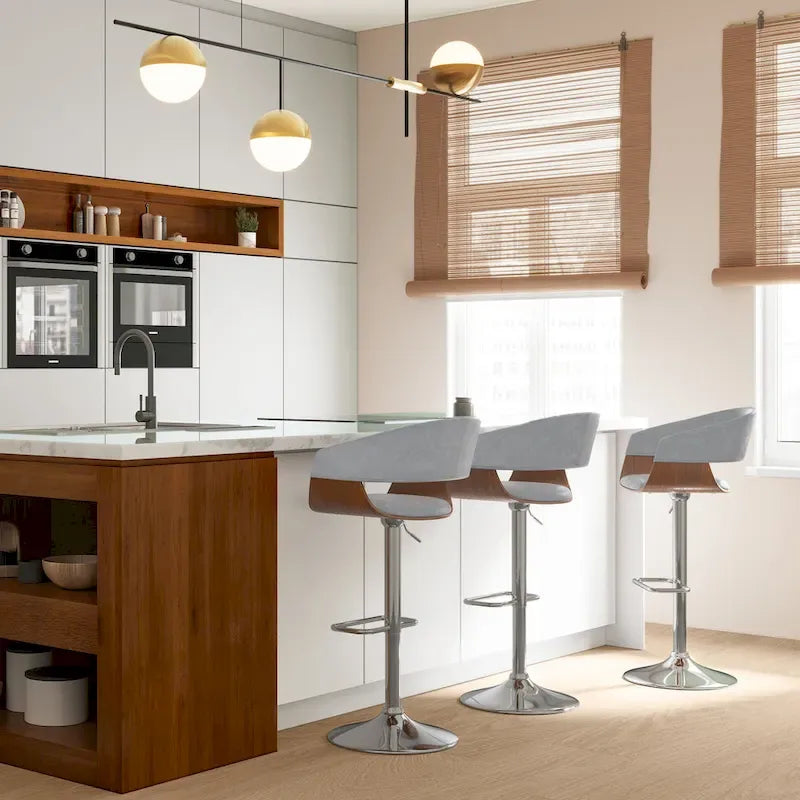 Tabouret de bar pivotant réglable de 84 cm, style médiéval-moderne
