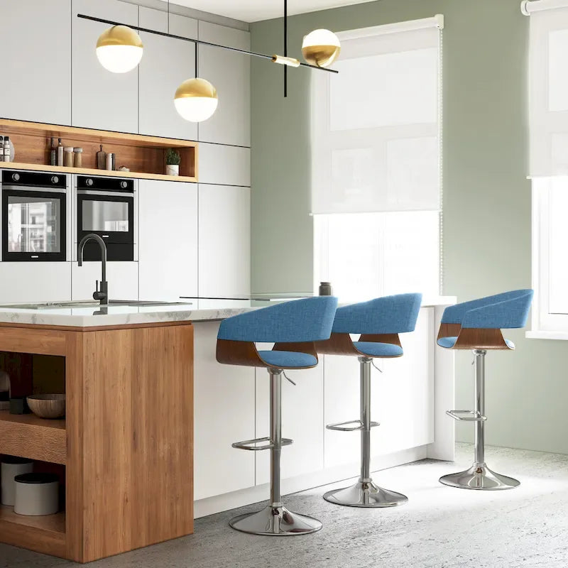 Tabouret de bar pivotant réglable de 84 cm, style médiéval-moderne