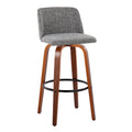 Tabourets de bar à hauteur fixe avec piètement en bois de noyer (lot de 2)