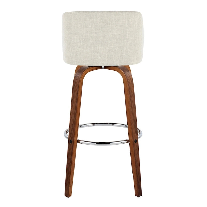 Tabourets de bar à hauteur fixe avec piètement en bois de noyer (lot de 2)