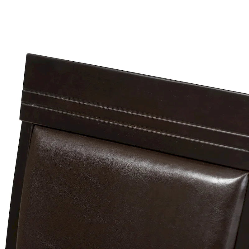 Ensemble de chaises de salle à manger modernes en similicuir marron foncé
