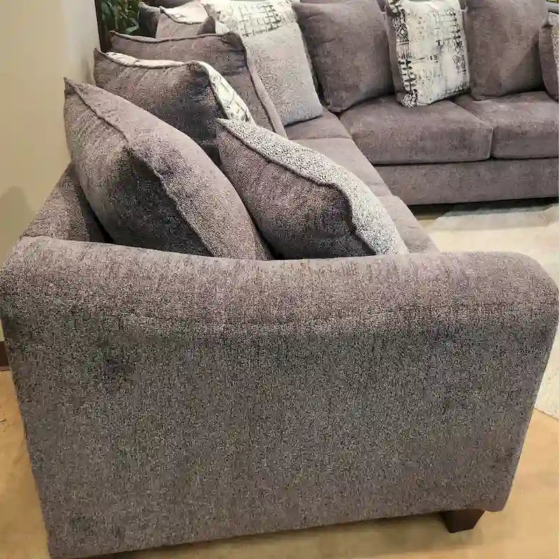 Ensemble de mobilier de salon deux pièces, canapé et causeuse, couleur ardoise Tori.