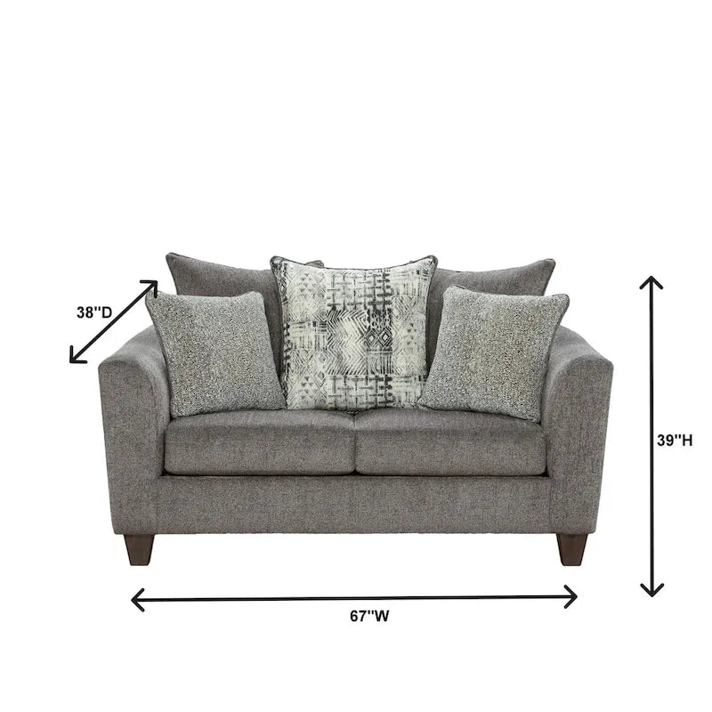 Ensemble de mobilier de salon deux pièces, canapé et causeuse, couleur ardoise Tori.