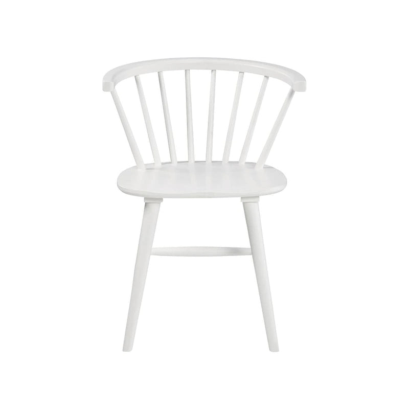 Chaises de salle à manger en bois massif blanc (lot de 2) - 56 cm de large x 53 cm de profondeur x 76 cm de haut