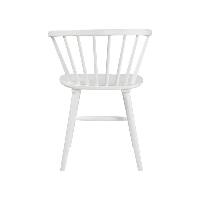 Chaises de salle à manger en bois massif blanc (lot de 2) - 56 cm de large x 53 cm de profondeur x 76 cm de haut