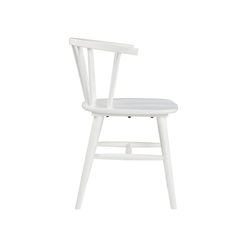 Chaises de salle à manger en bois massif blanc (lot de 2) - 56 cm de large x 53 cm de profondeur x 76 cm de haut