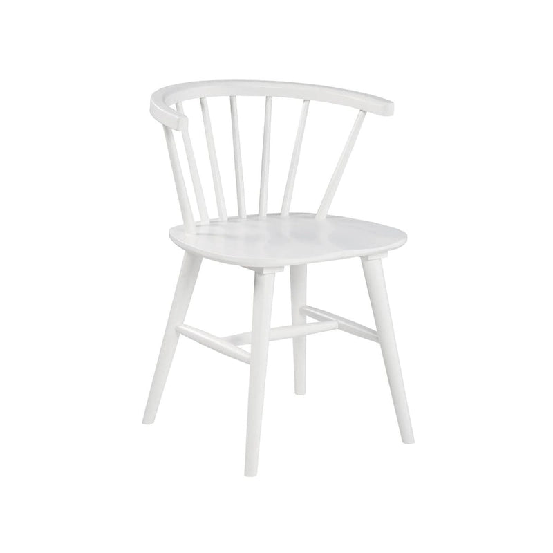 Chaises de salle à manger en bois massif blanc (lot de 2) - 56 cm de large x 53 cm de profondeur x 76 cm de haut