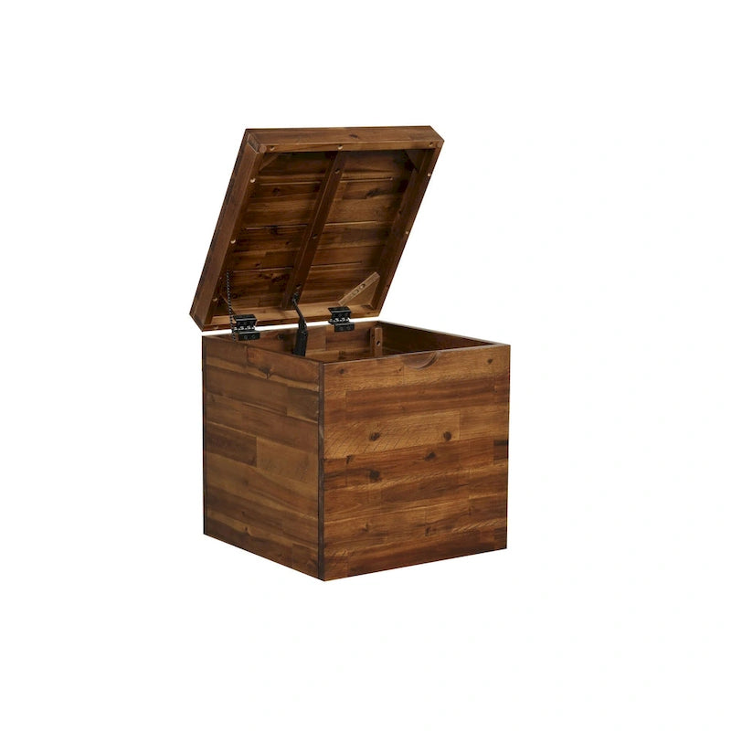 Boîte de rangement cubique marron foncé
