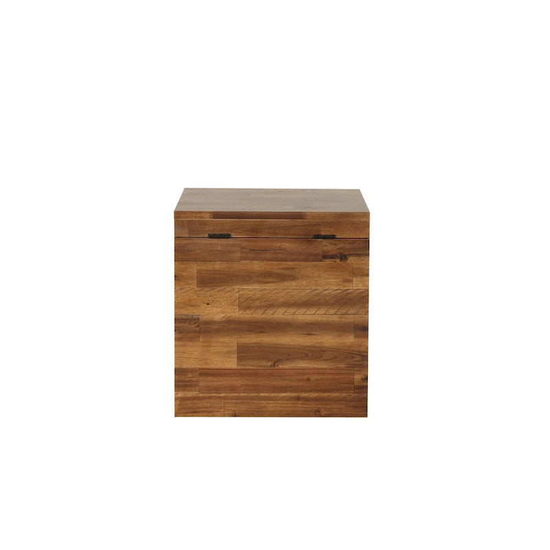 Boîte de rangement cubique marron foncé