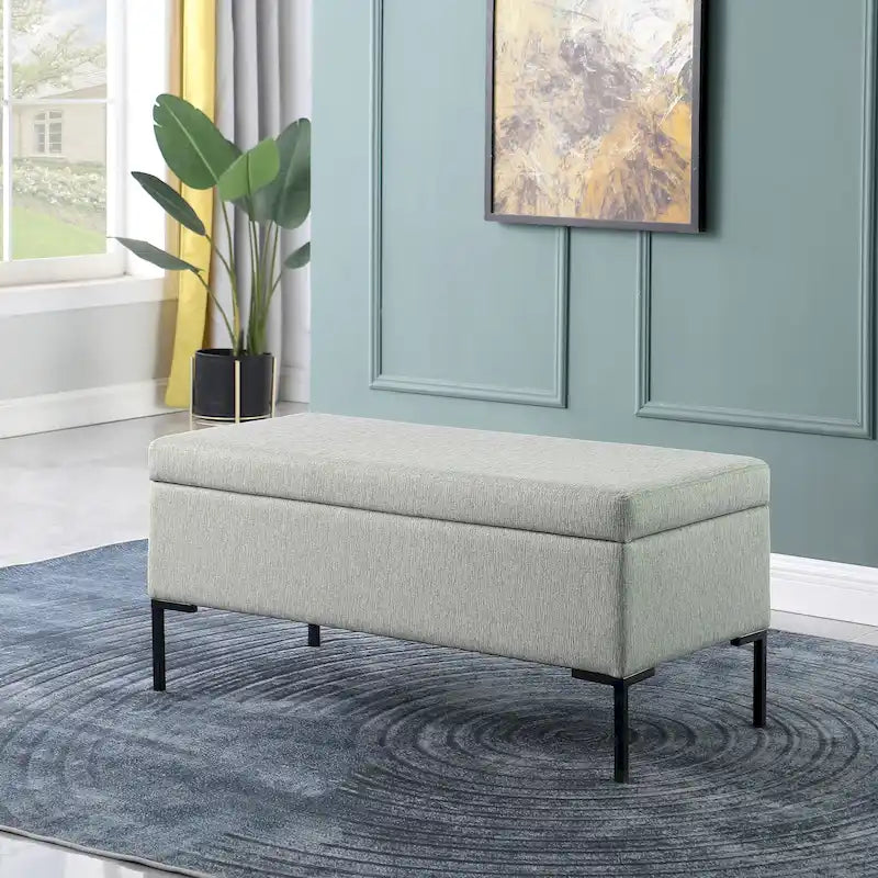 Banc de rangement pieds en métal
