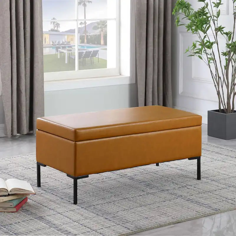 Banc de rangement pieds en métal