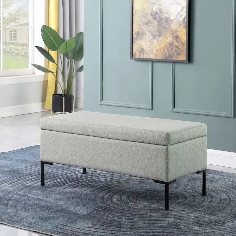 Banc de rangement pieds en métal