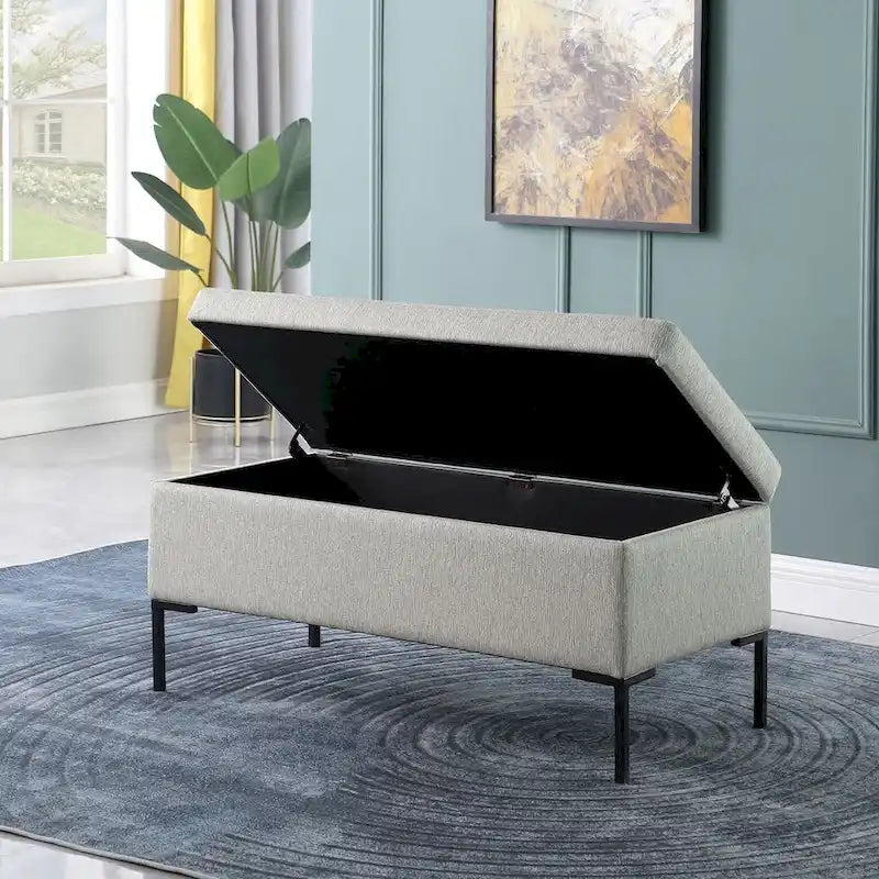 Banc de rangement pieds en métal