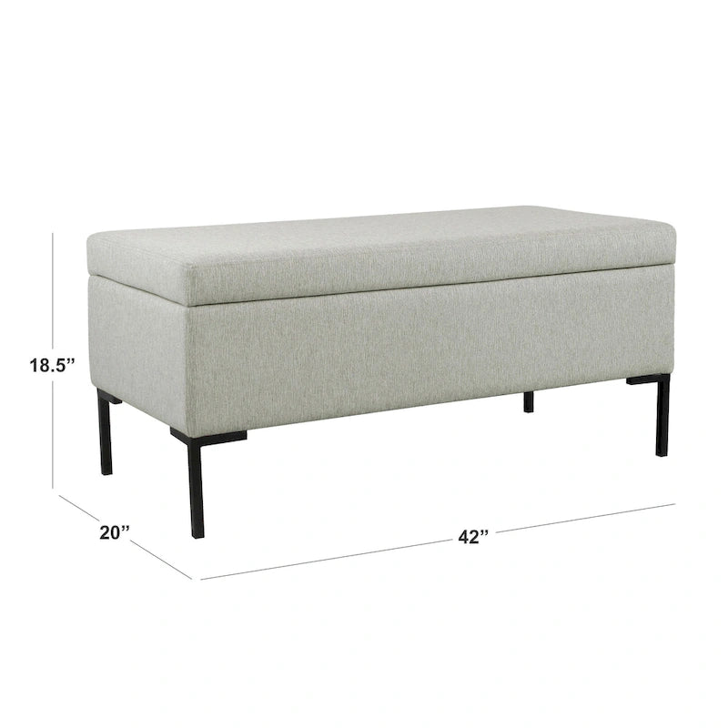 Banc de rangement pieds en métal