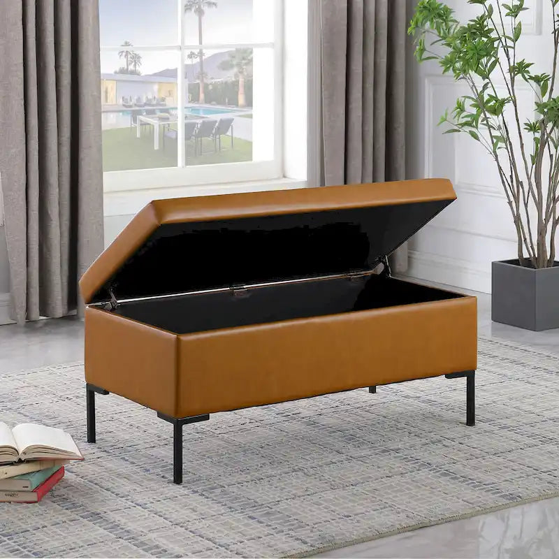 Banc de rangement pieds en métal