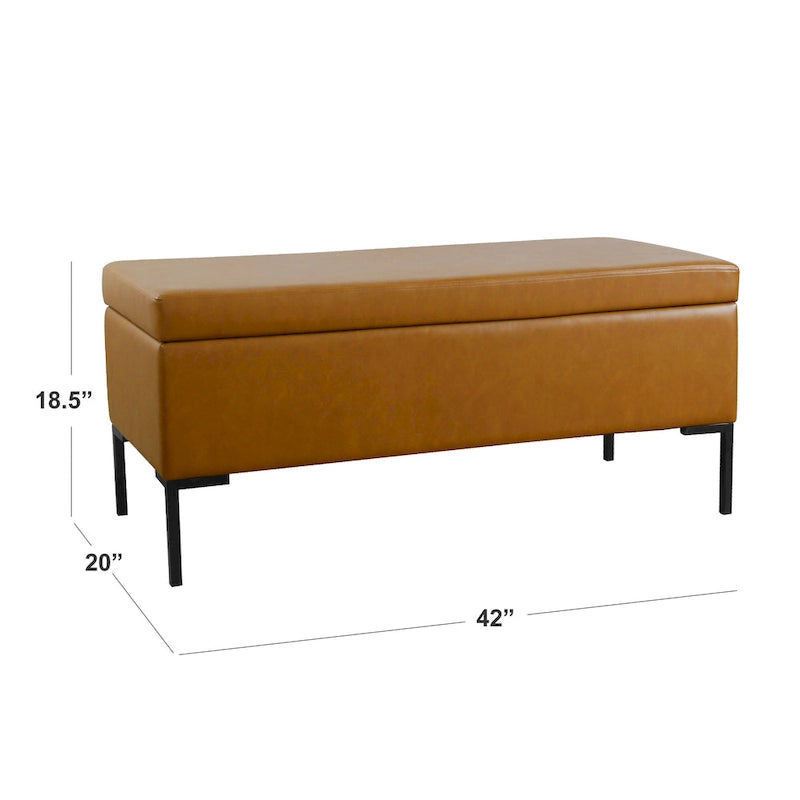 Banc de rangement pieds en métal