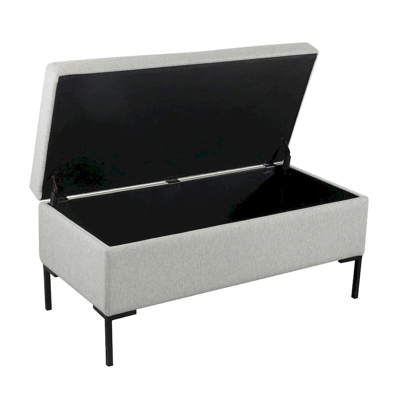 Banc de rangement pieds en métal