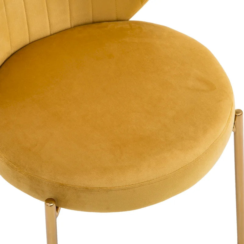 Chaises de salle à manger en velours, petites chaises d'appoint mignonnes avec pieds en métal doré, lot de 2