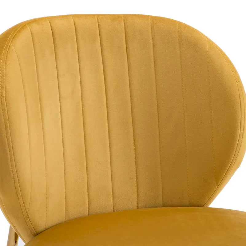 Chaises de salle à manger en velours, petites chaises d'appoint mignonnes avec pieds en métal doré, lot de 2